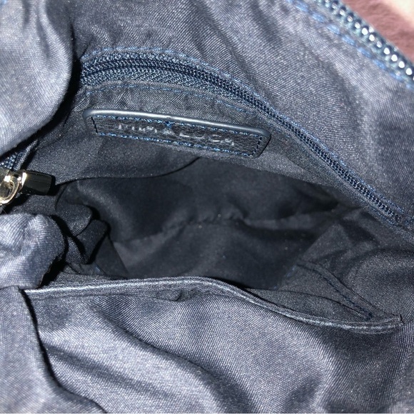 Mia & Luca Navy Crossbody Bag With Red Poppy Design - Picture 5 of 8